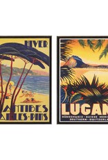 Vintage Travel Prints Set of Two, Antibes