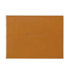 Graphic Image Guest Book, British Tan Leather