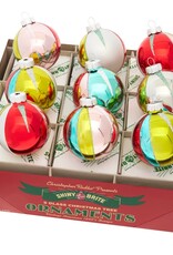 Christopher Radko Shiny Brite Festive Fete 2.5in Rounds, 9-Count