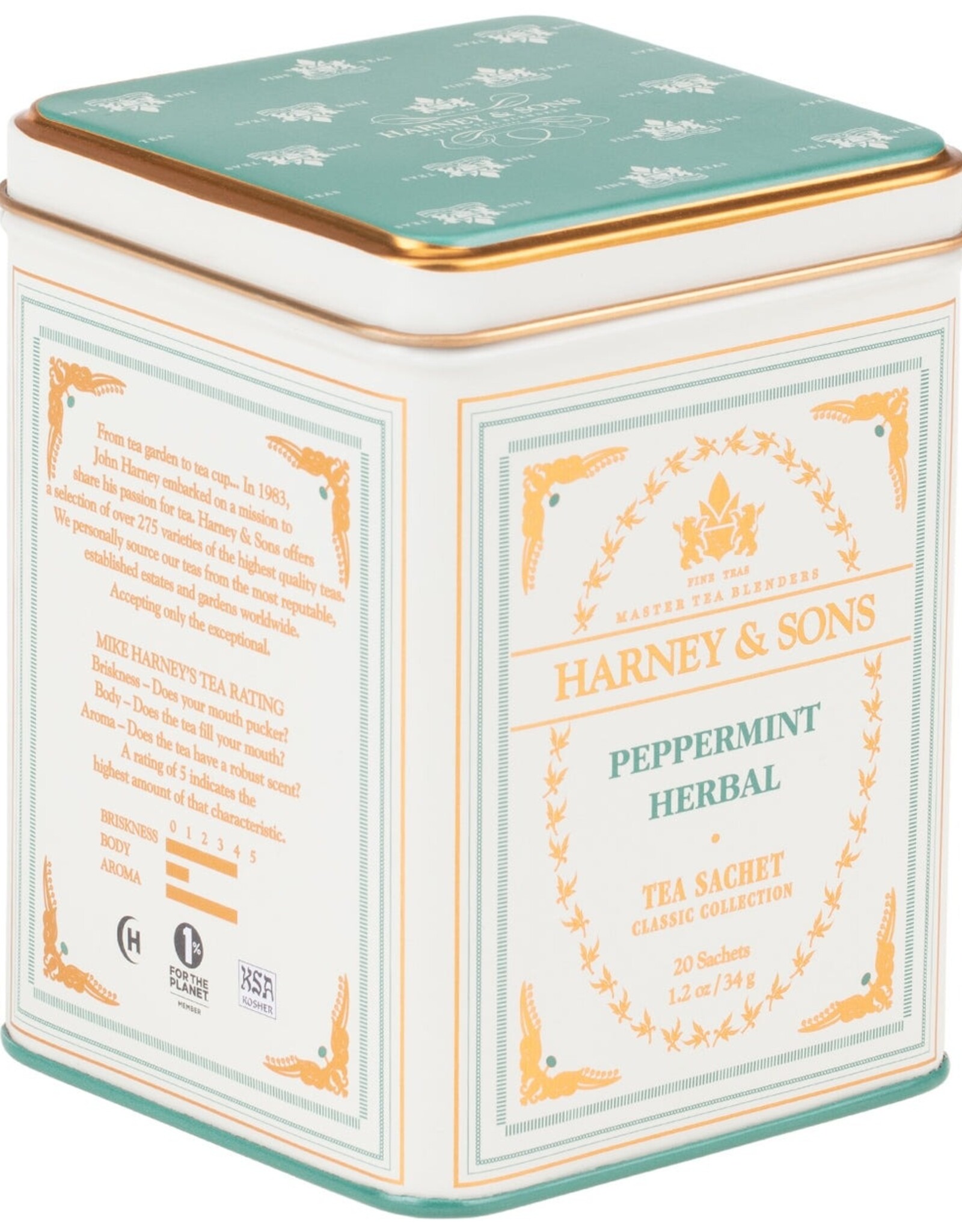 Harney and Sons Tea Classic Peppermint Sachets, 20 Count