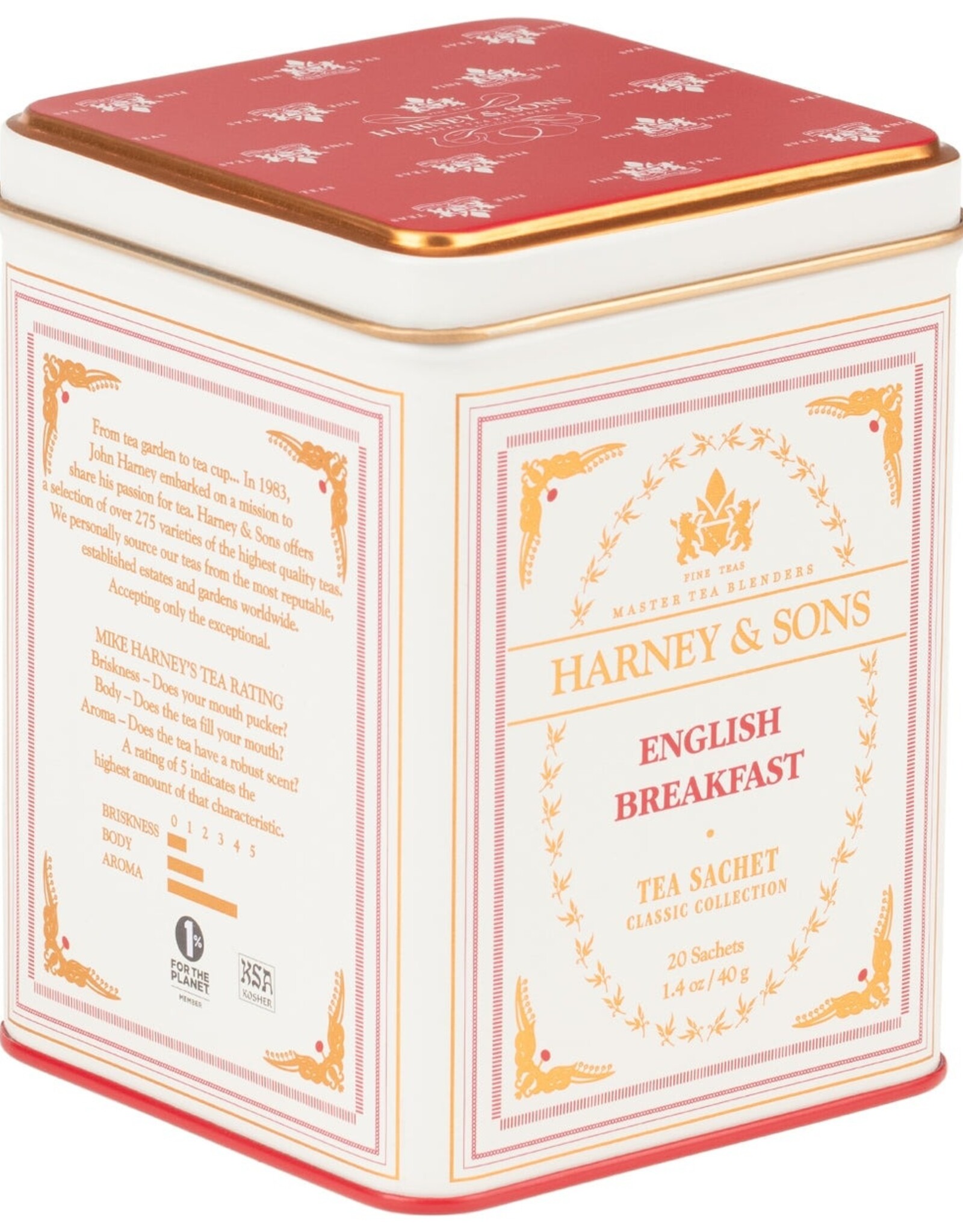 Harney and Sons Tea Classic English Breakfast Sachets, 20 Count