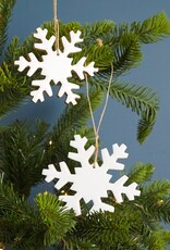 Be Home Mango Wood & Enamel Snowflake Ornament, Large