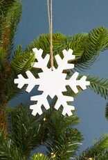 Be Home Mango Wood & Enamel Snowflake Ornament, Large