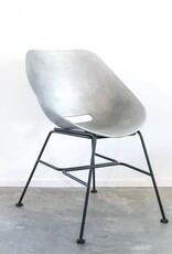 Garza Marfa Aluminum Bucket Chair with Black Steel Base
