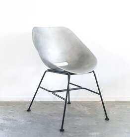 Garza Marfa Aluminum Bucket Chair with Black Steel Base