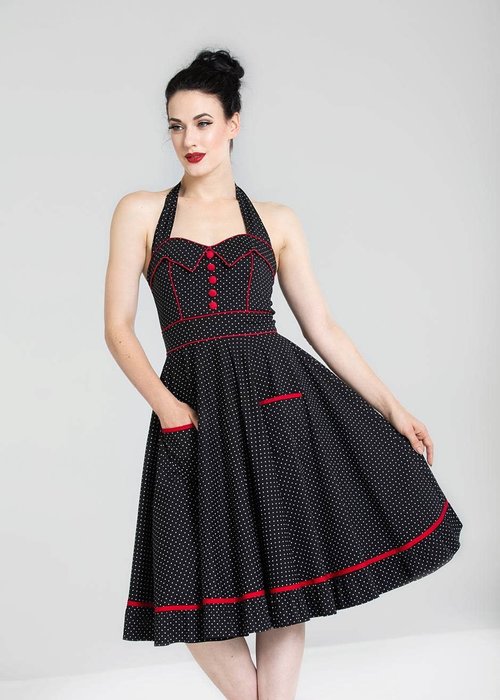Hell Bunny Black And Red Polka Dot Vanity Dress