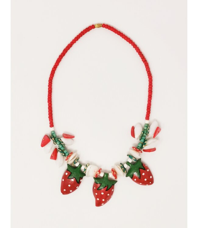 Strawberry Necklace Red