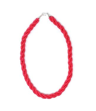 Collier Torsade Bois de Calebasse Fuchsia