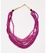 Collier Moyen Bois De Calebasse Mauve-Rose