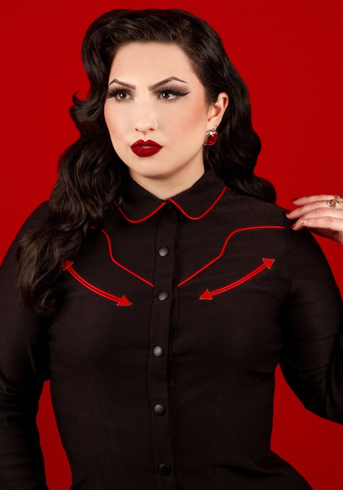 Black And Red Cline Shirt