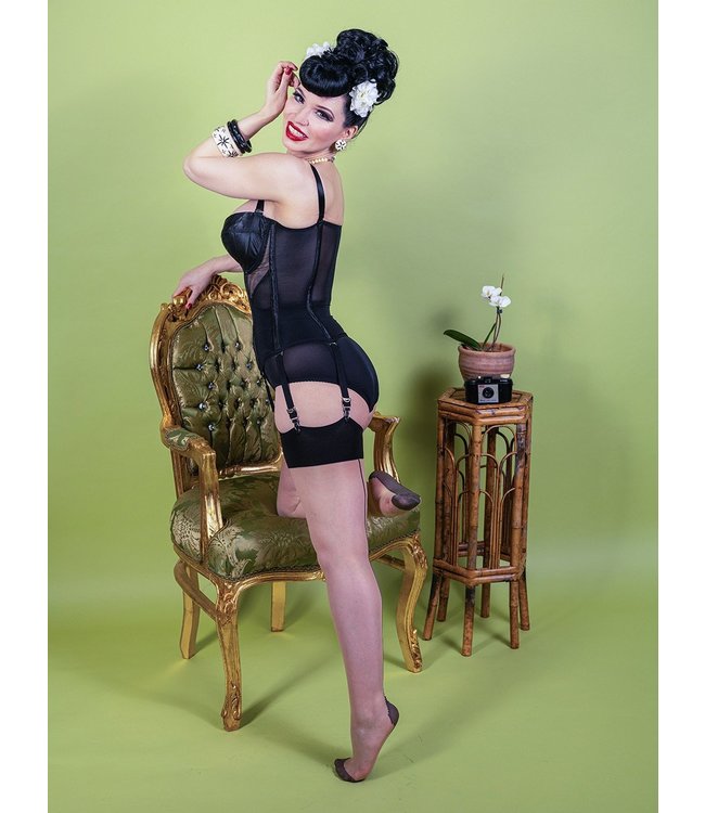 Seamed Stocking Contrast Black Glamour