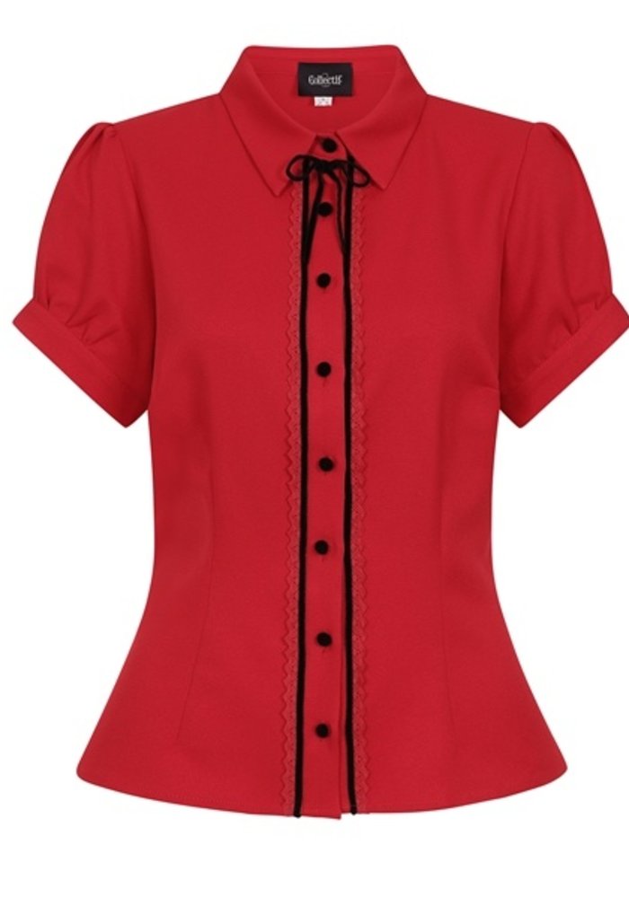 Red Bryonny 40s Blouse