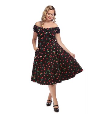 Collectif Robe Dolores Noir À Cerises