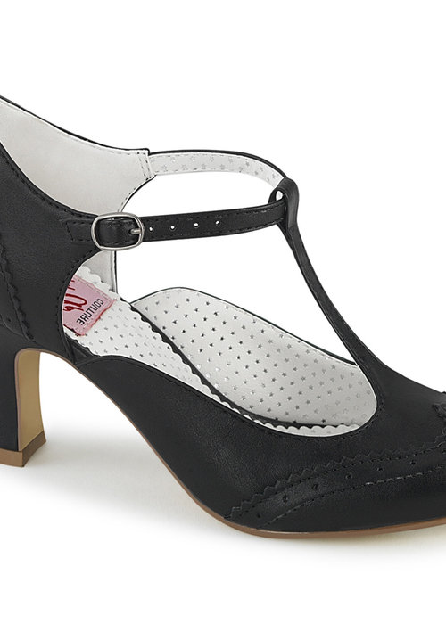 Pin-Up Couture Chaussure Flapper T-Strap Noire