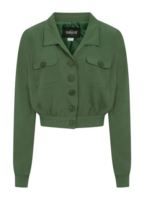 Collectif Green Poppy Gab Jacket