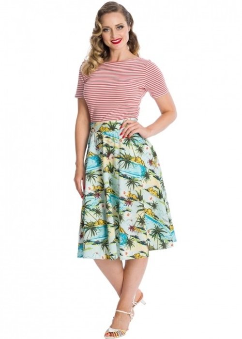Banned Tropical Palm Swing Skirt