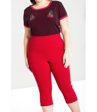 Hell Bunny Red Tina Capri