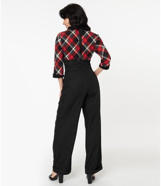 Unique Vintage Black Thelma Suspender Pants