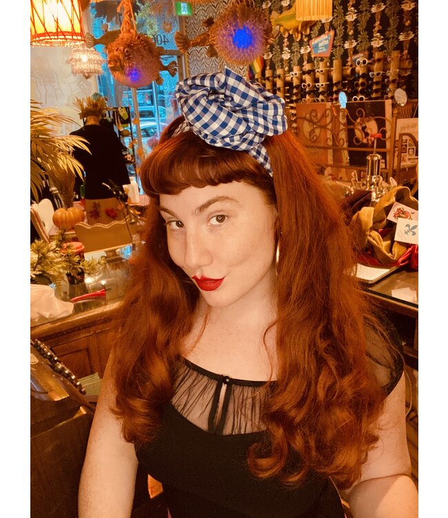 Turban Large Vichy Bleu Kitsch'n Swell