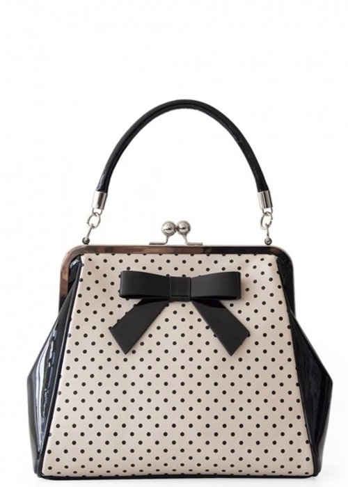 Banned Black And Cream Polka Star Handbag