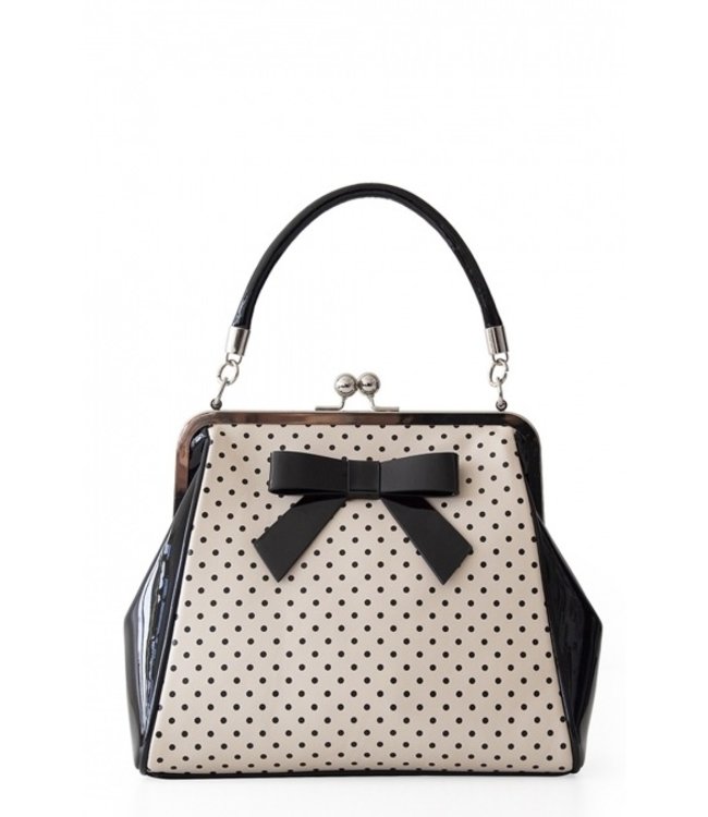 Black And Cream Polka Star Handbag