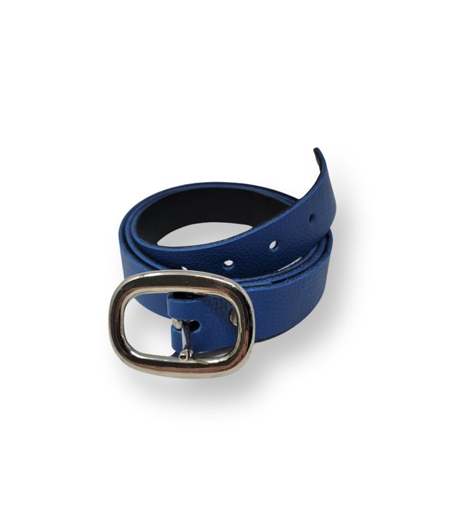 Ceinture Cuir Véritable Bleu Royal