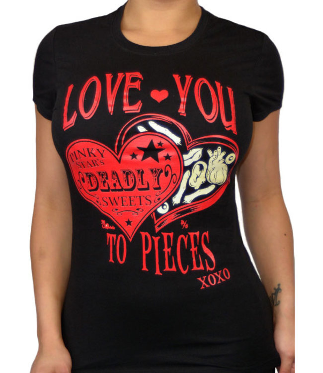 T-Shirt Noir Love You To Pieces