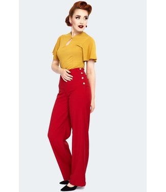 Voodoo Vixen Pantalon Heart Button Rouge