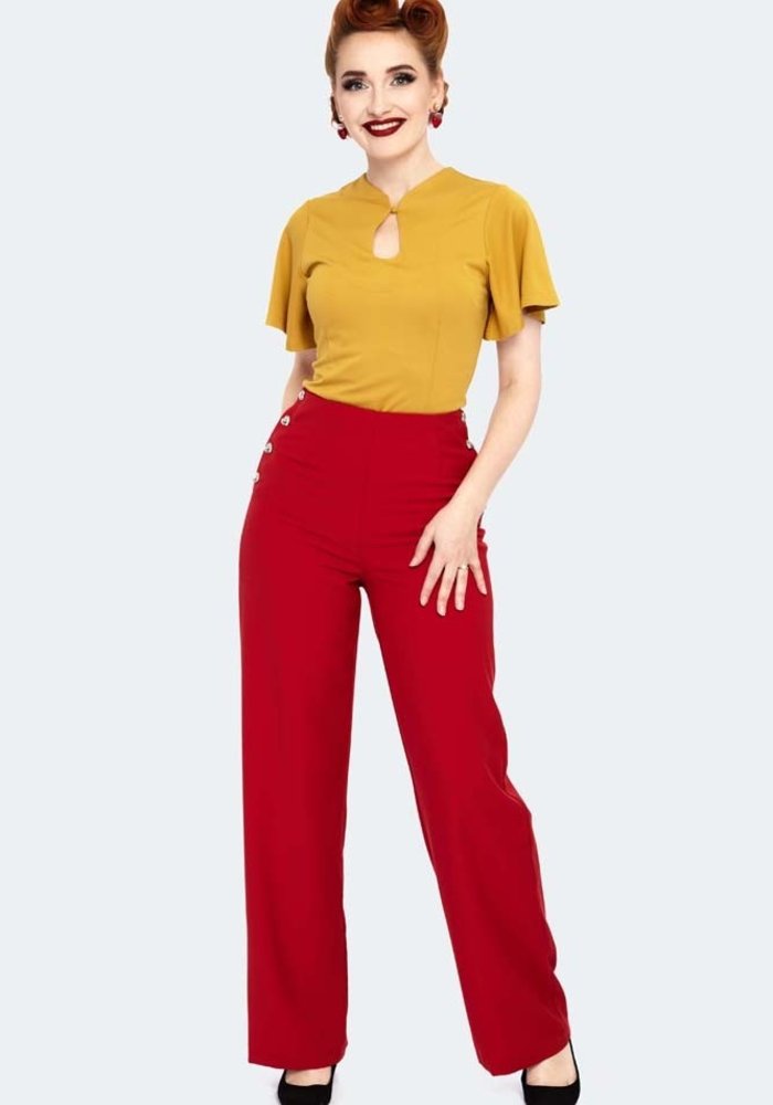 Red Heart Button Trousers