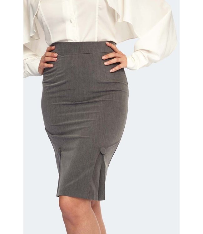 Grey Pinstripe Wiggle Skirt