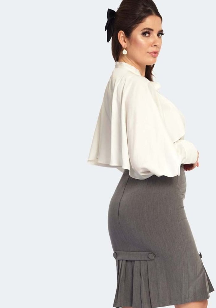 Grey Pinstripe Wiggle Skirt