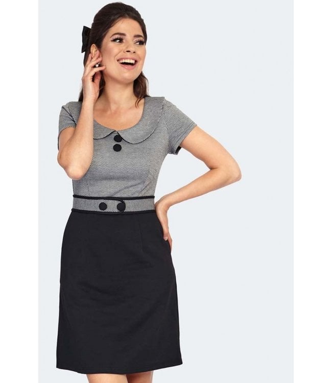 Unique Vintage Black Sleeved Mod Wiggle Dress