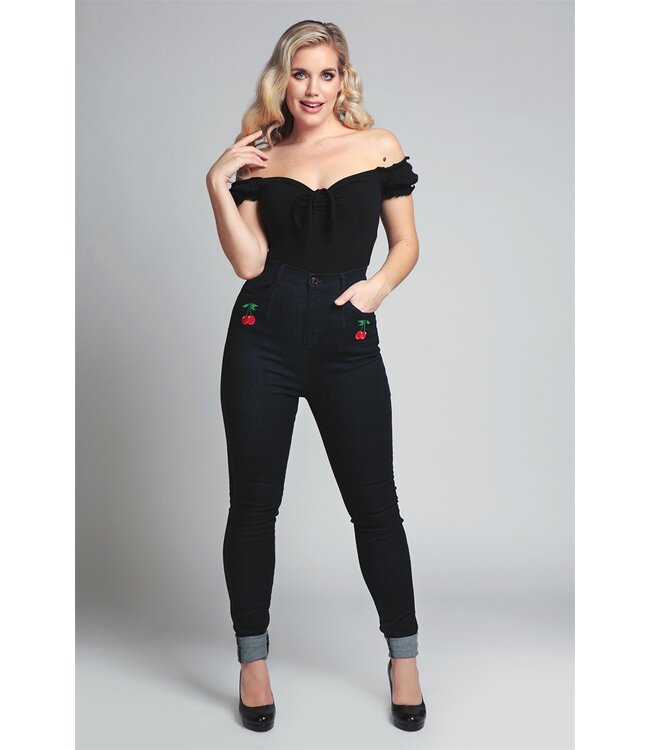 Becca-Jeans-Cherry-High-Waist-Collectif-Rockabilly-Pinup-Retro - Kitsch'n  Swell