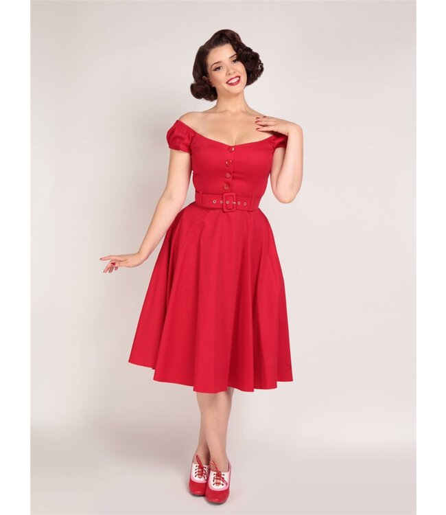 Blanche Swing Dress In Red
