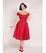 Collectif Blanche Swing Dress In Red
