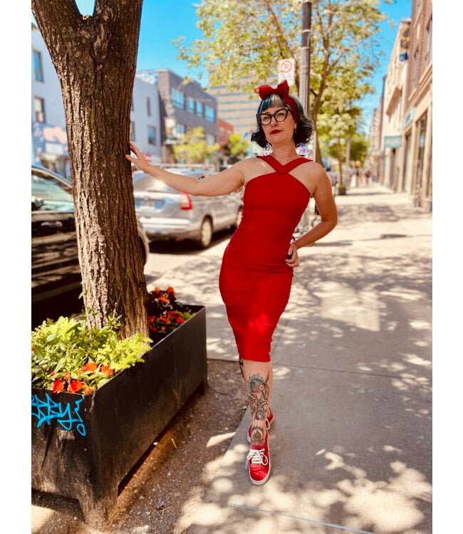 Red Wiggle Dress Pinup Rockabilly Rollie Beautyfield Quebec