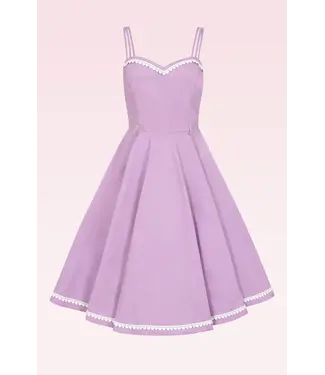Collectif Swing Nova Dress In Lilac