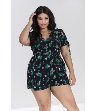 Hell Bunny Playsuit Good Luck Noir