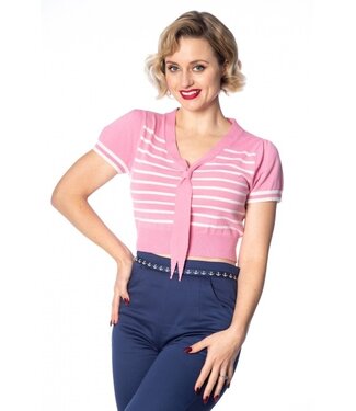 Banned Pink Sailor Stripe Top