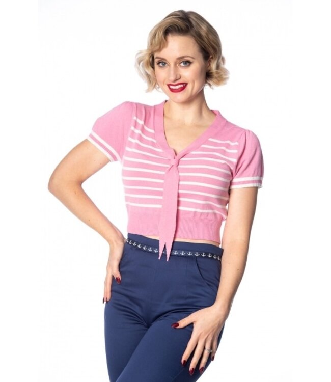 Pink Sailor Stripe Top