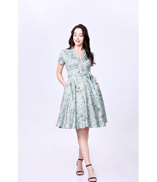 Miss Lulo Winter Flower Swing Dress