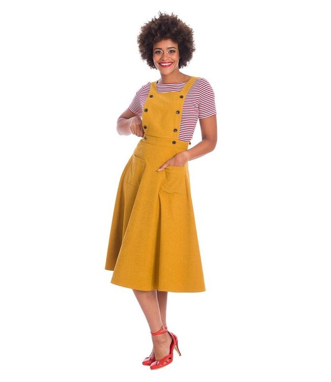 Mustard Life's A Peach Pinafore Skirt