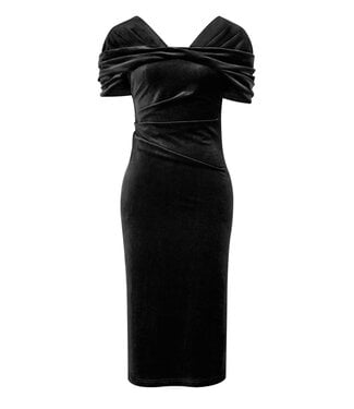 Chic Star Black Velvet Vavavoom Wiggle Dress