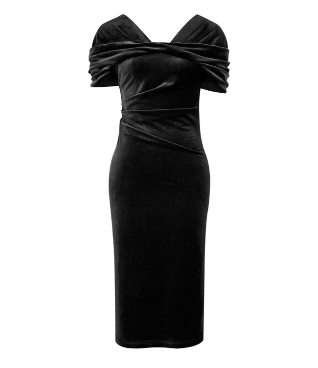 Black Velvet Vavavoom Wiggle Dress