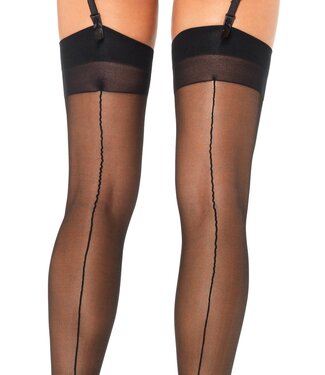 Leg Avenue Bas Avec Talon Cubain Et Couture Arrière Noir One Size