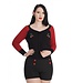 Black And Red Cherry Clash Knitted Top