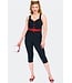 Heart Buckle Black Capri Jumpsuit