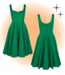 Green Flare Heidi Dress
