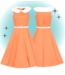 Orange Flare Betty Dress with Peter Pan Collar