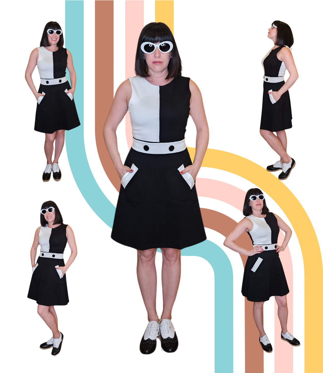Black And White 60s Mini Dress Kitsch n Swell